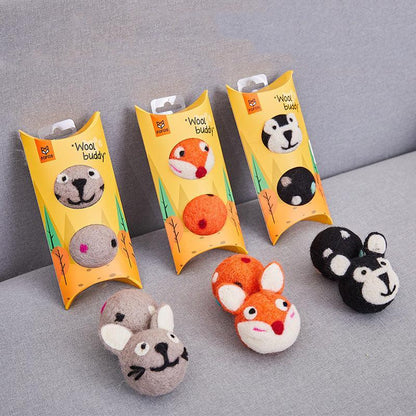 Colorful Interactive Felt Stretch Ball Cat Toy With Bell Sound