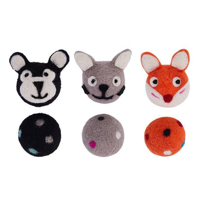 Colorful Interactive Felt Stretch Ball Cat Toy With Bell Sound