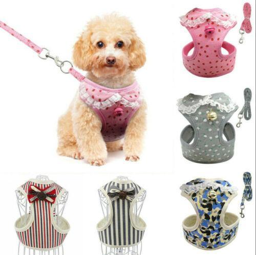 Comfortable Bow Tie Striped Dog Leash With Bells