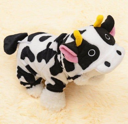 Cozy Cow Pet Costume Sweater - Warm Winter Clothing