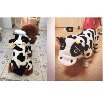 Cozy Cow Pet Costume Sweater - Warm Winter Clothing