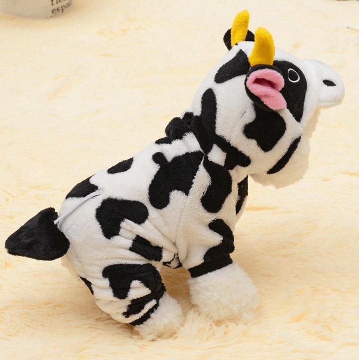 Cozy Cow Pet Costume Sweater - Warm Winter Clothing