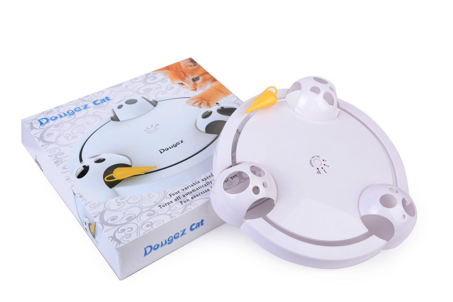 Crazy Catcher: Electric White Cat Toy Wheel
