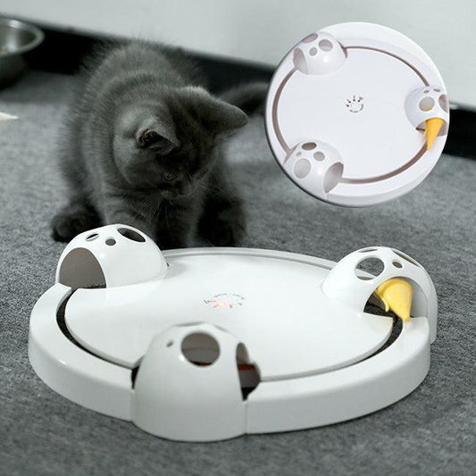 Crazy Catcher: Electric White Cat Toy Wheel