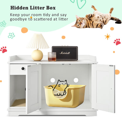 Litter Box Furniture Hidden with Cat Litter