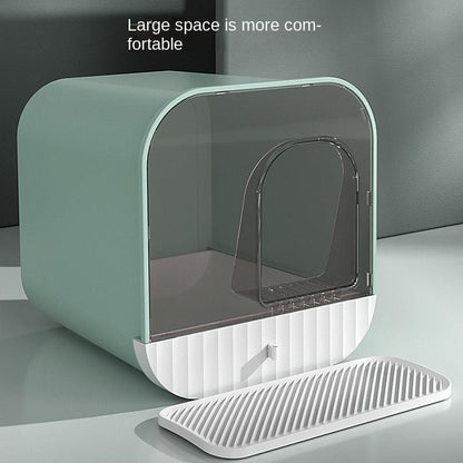 Enclosed Splash-Proof Cat Litter Box with Drawer Design – The PetRiot