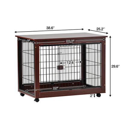 39” Length Furniture Style Pet Crate Cage Furniture