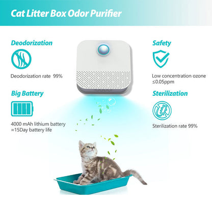 Smart Pet Odor Purifier for Cat Litter Box Deodorizer