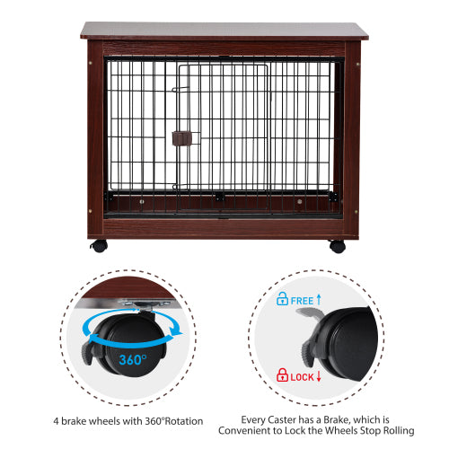 39” Length Furniture Style Pet Crate Cage Furniture