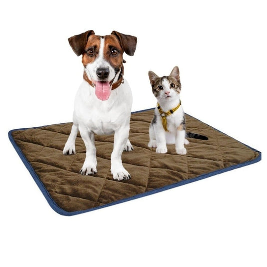 Self Heating Thermal Mattress Bed for Dogs and Cats – Portable, Washable, Brown Pad from The PetRiot