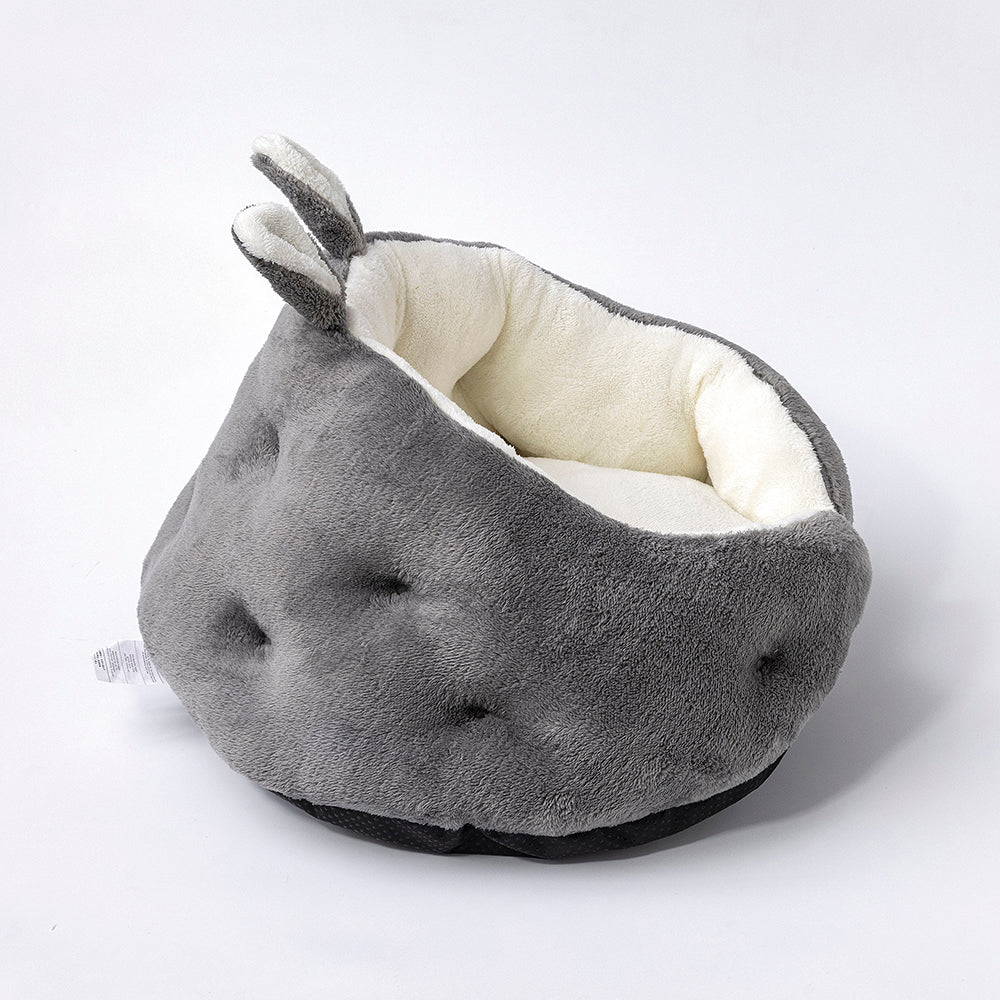 Bunny Ear Design Pet Bed – Cute plush bed with bunny ears for small dogs & cats, soft and washable