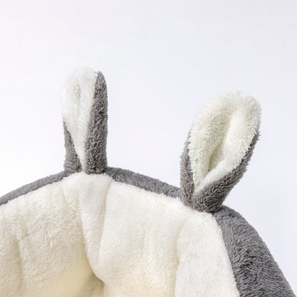 Bunny Ear Design Pet Bed – Cute plush bed with bunny ears for small dogs & cats, soft and washable