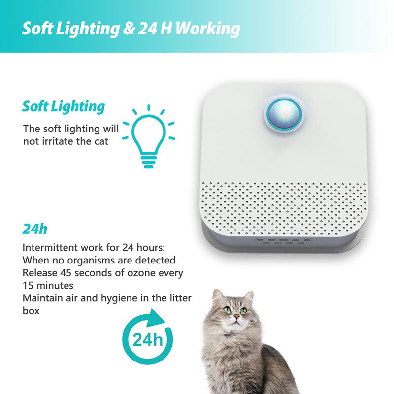 Smart Pet Odor Purifier for Cat Litter Box Deodorizer
