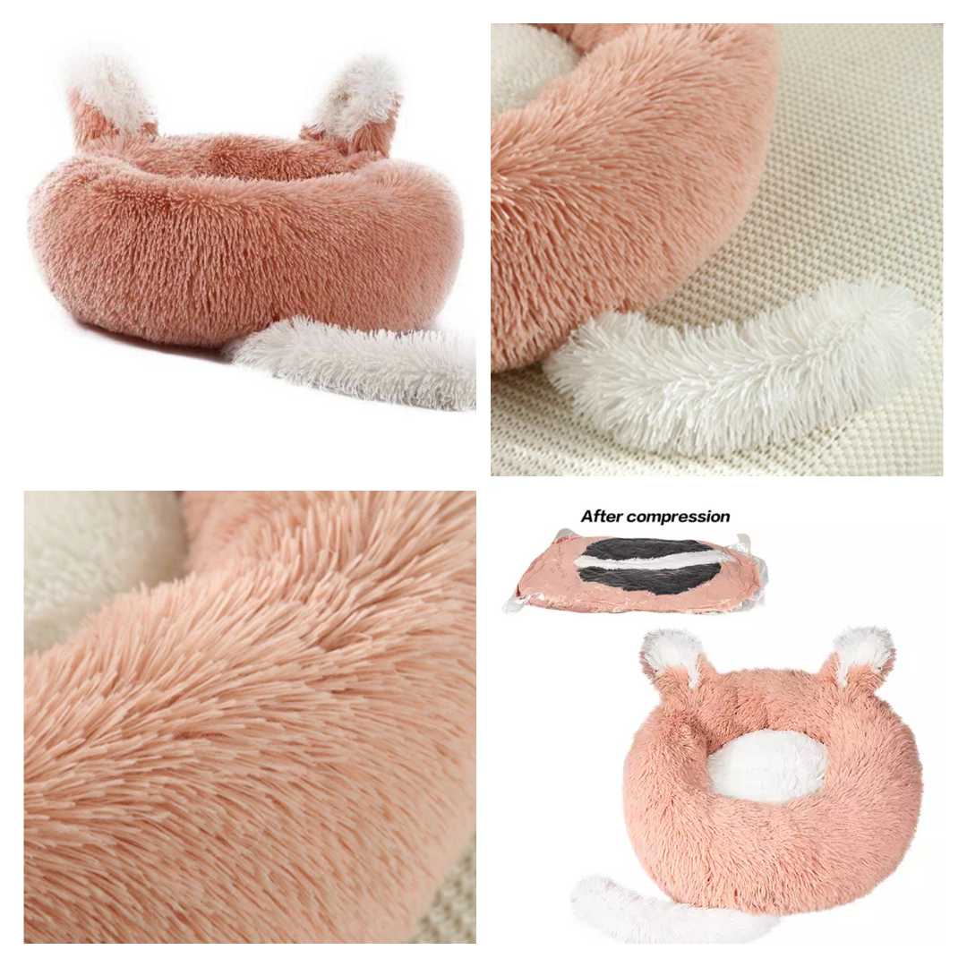 Plush Pet Bed with Ears and Tail for Pets
