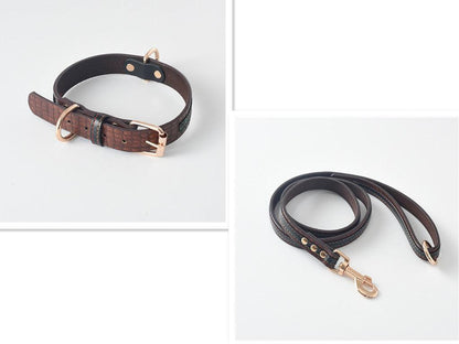 Ultimate Pet Walking Set: Stylish Pu Leash And Collar Combo