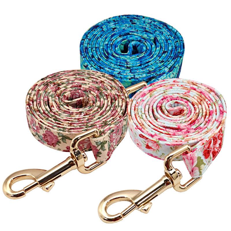 Stylish And Sturdy Nylon Floral Dog Leash