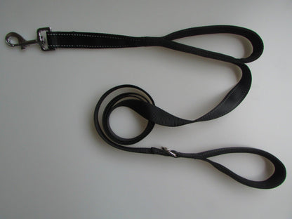 Double Distance Reflective Nylon Pet Leash With Metal Buckle