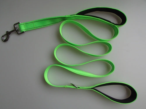 Double Distance Reflective Nylon Pet Leash With Metal Buckle