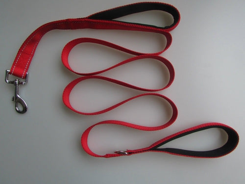Double Distance Reflective Nylon Pet Leash With Metal Buckle