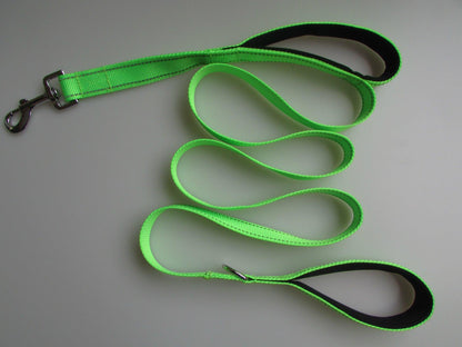 Double Distance Reflective Nylon Pet Leash With Metal Buckle