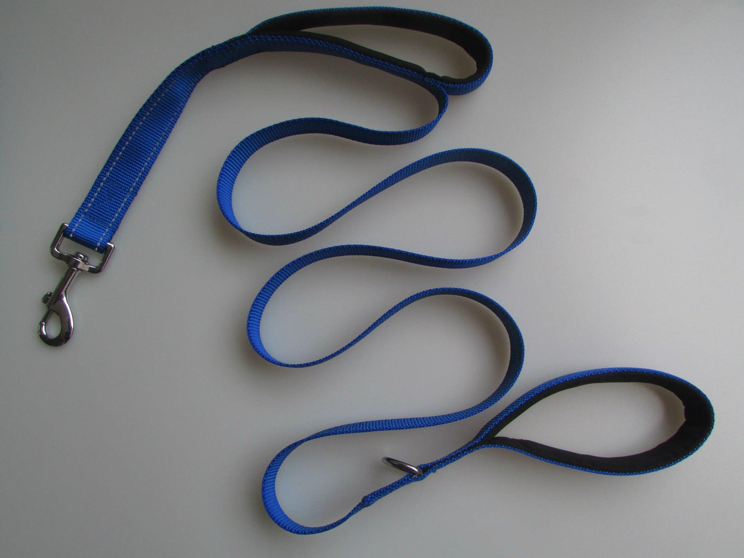 Double Distance Reflective Nylon Pet Leash With Metal Buckle
