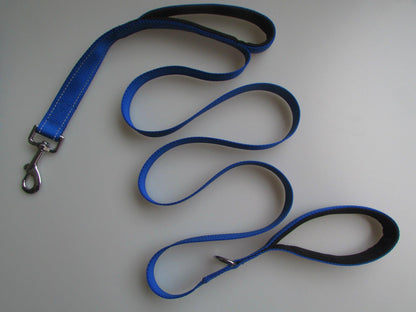 Double Distance Reflective Nylon Pet Leash With Metal Buckle