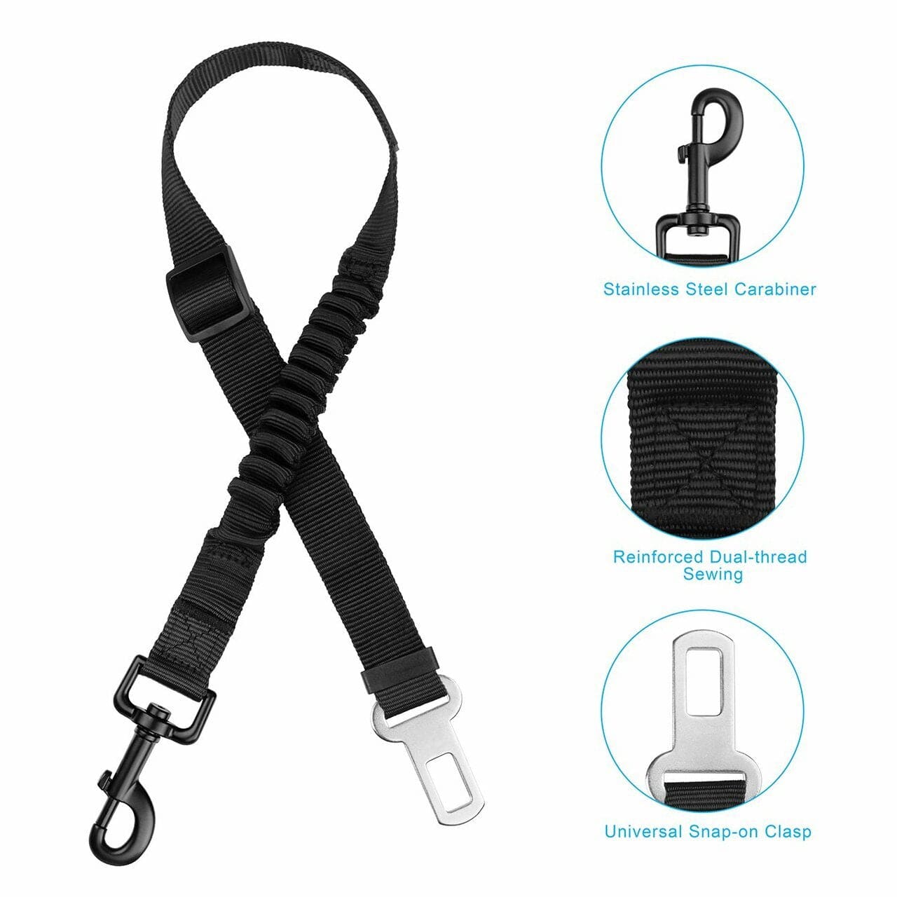 2 Pack Adjustable Car Seatbelt Connector Restrain