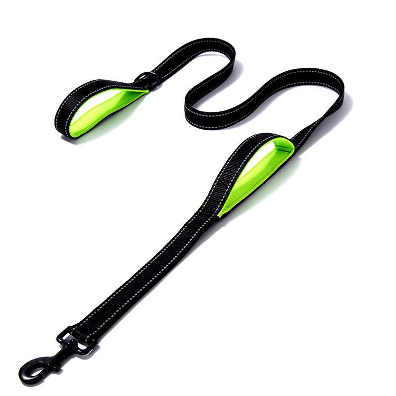 Reflective Nylon Double Thickened Dog Leash - Enhanced Visibility And