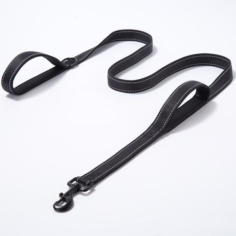 Reflective Nylon Double Thickened Dog Leash - Enhanced Visibility And