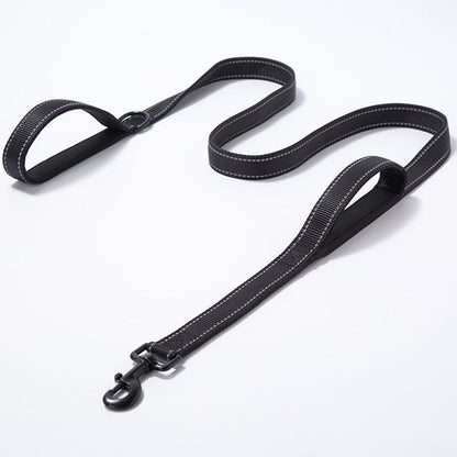 Reflective Nylon Double Thickened Dog Leash - Enhanced Visibility And