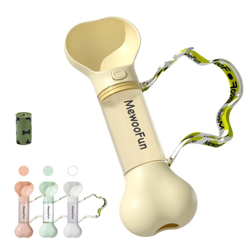 Mewoofun 2-In-1 Pet Water Bottle And Food Dispenser With Poop Bag