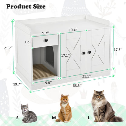 Litter Box Furniture Hidden with Cat Litter