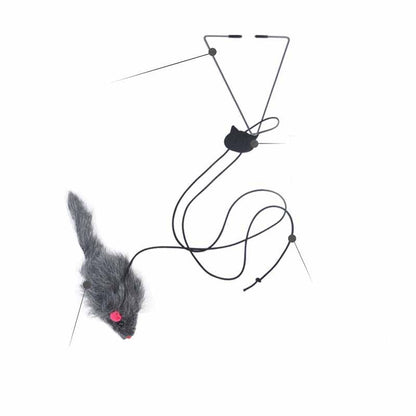 Telescopic Hanging Cat Toy With Mouse Shape