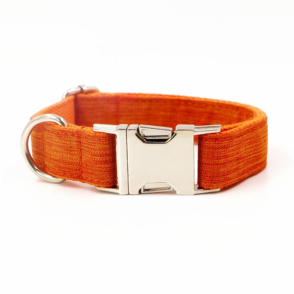 Pet Pals Orange Polyester Collar And Leash Set