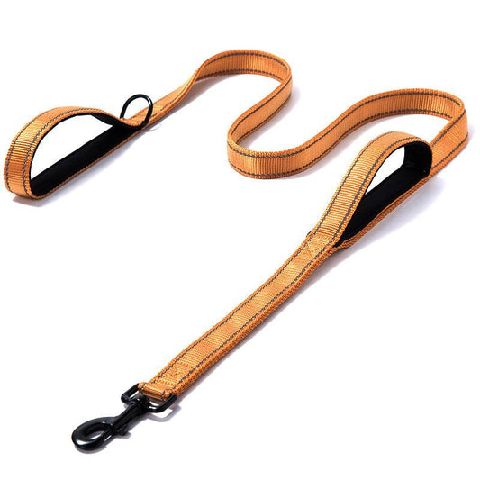 Reflective Nylon Double Thickened Dog Leash - Enhanced Visibility And