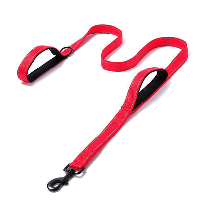 Reflective Nylon Double Thickened Dog Leash - Enhanced Visibility And