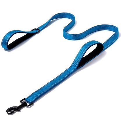 Reflective Nylon Double Thickened Dog Leash - Enhanced Visibility And