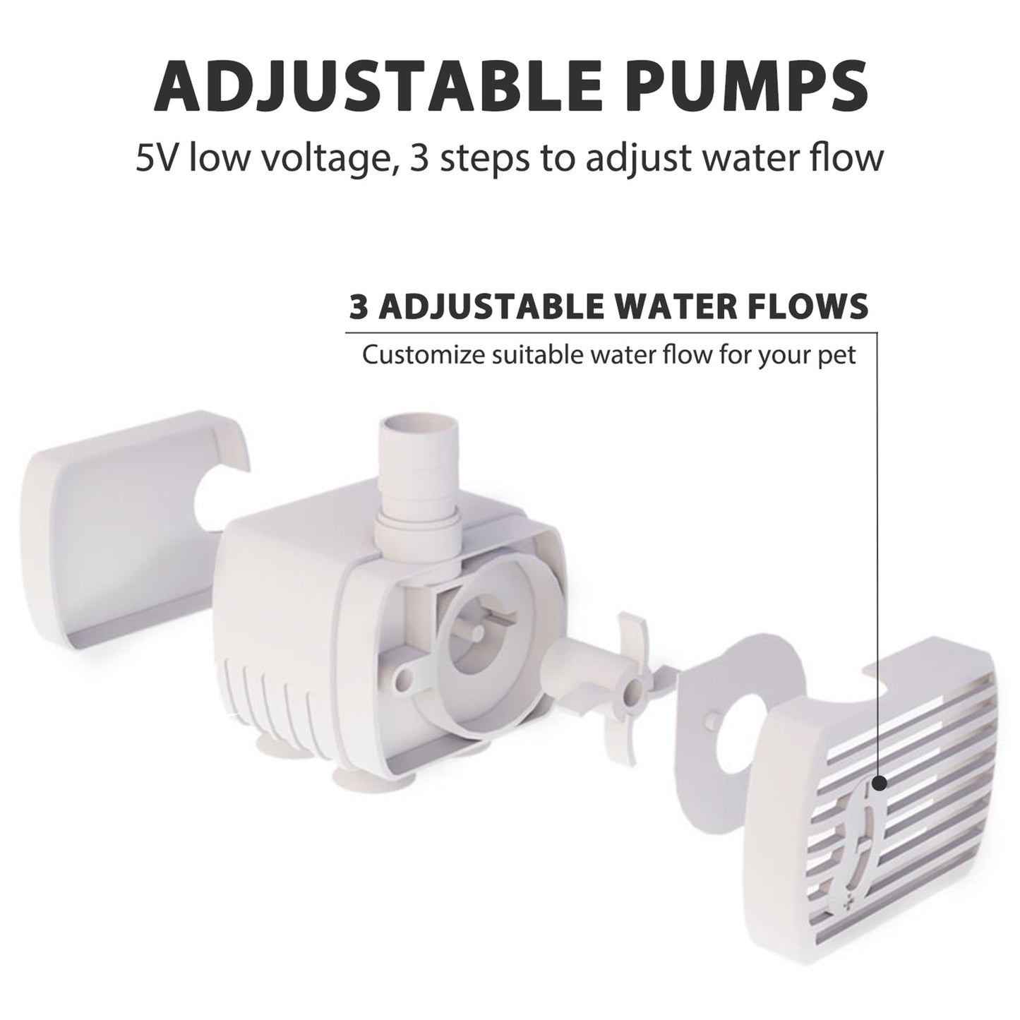 68 fl oz  Automatic  Pet Water Fountain with 2 Modes