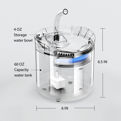 68 fl oz  Automatic  Pet Water Fountain with 2 Modes
